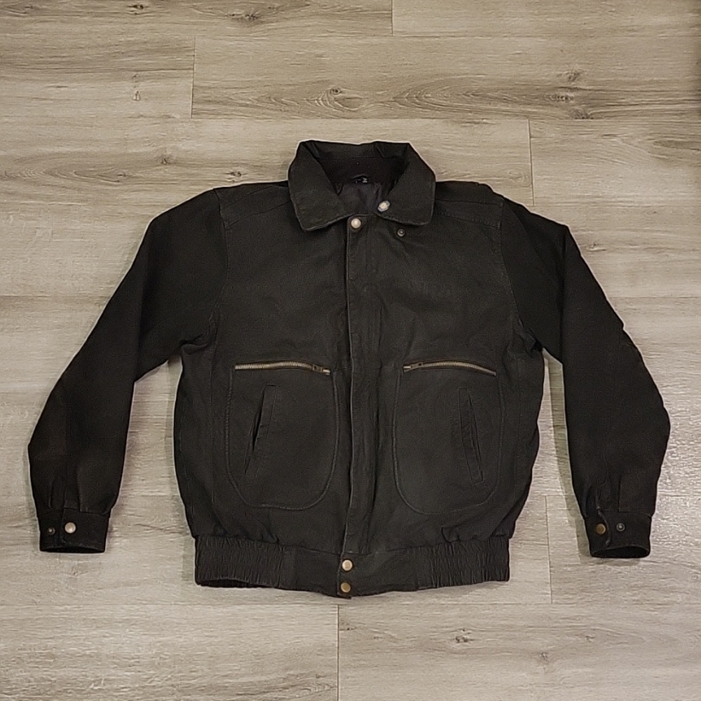 Burks Bay Men's Size Large Leather Bomber Jacket